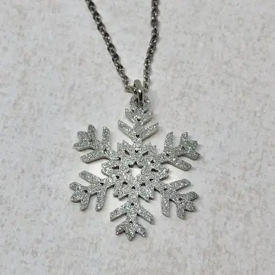 Snowflake Big Sparkling Steel- Halsband Tilva