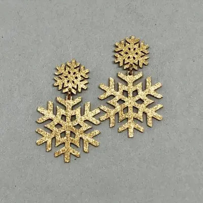 Snowflake Big Sparkling Steel- Earring