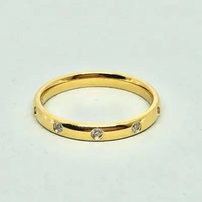 Line Crystal Gold- Ring Tilva
