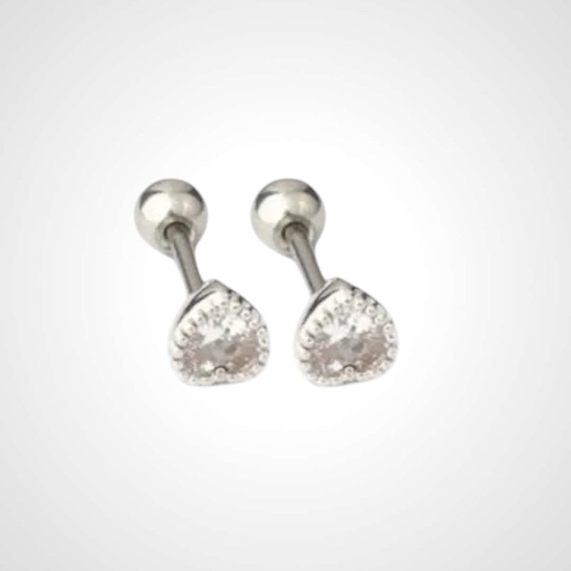 Mini Heart Sarkling "screw-plop" - Earring