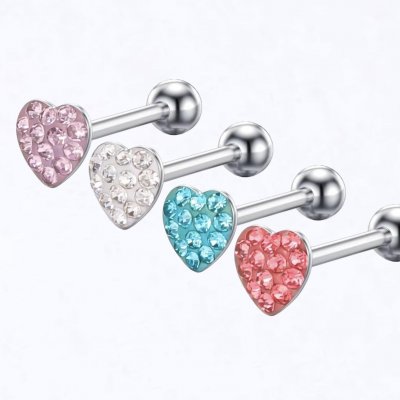 colored Sparkling Heart- Piercing