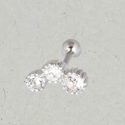 Three Dot On Line Steel "skruv-plopp"- Örhänge