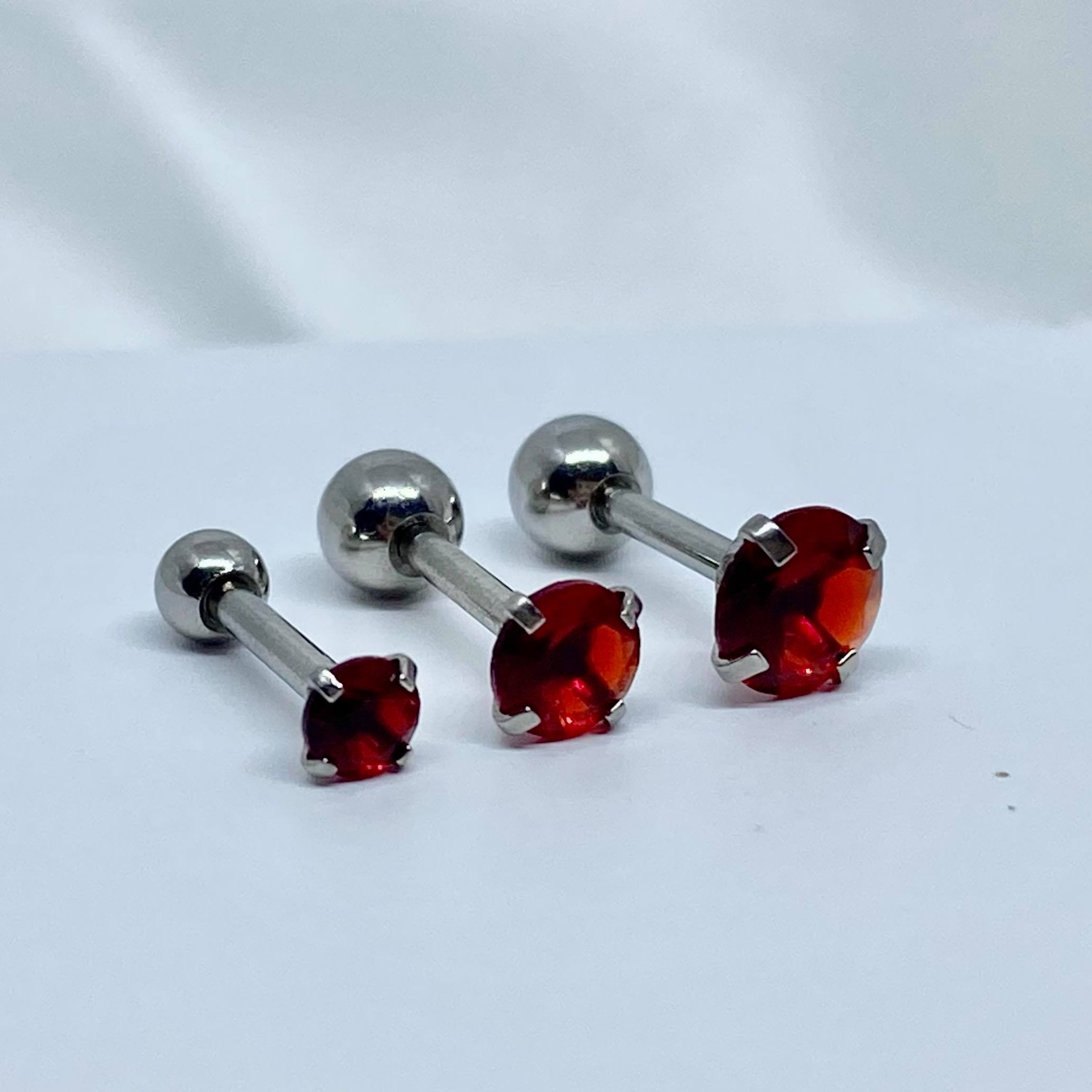 Girls Dot Of Red 4mm- Earring