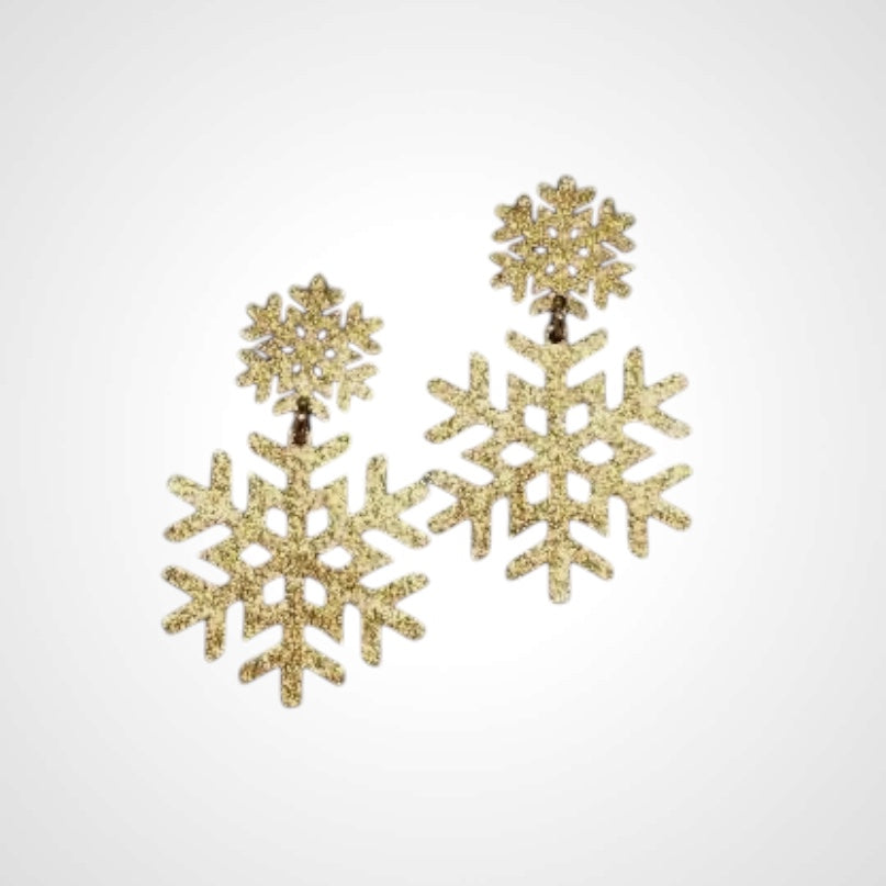 Snowflake Big Sparkling Steel- Earring