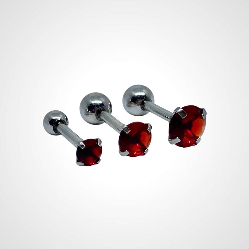 Girls Dot Of Red 4mm- Earring