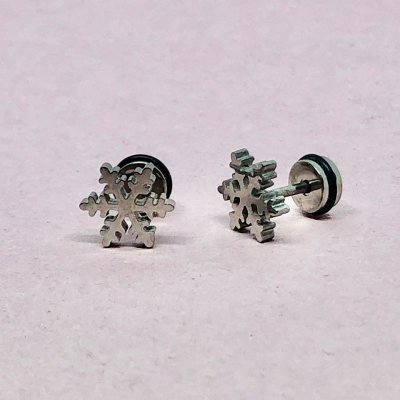 Snowflake "skruv-plopp"- Örhänge