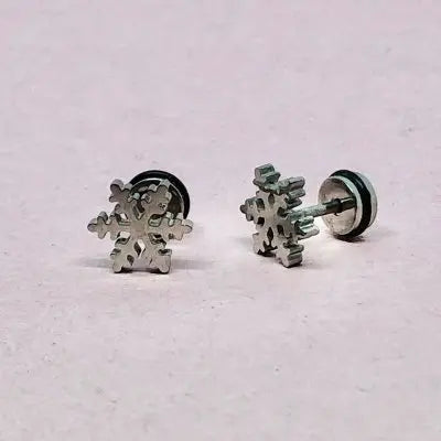 Snowflake Steel "skruv-plopp"- Örhänge Tilva