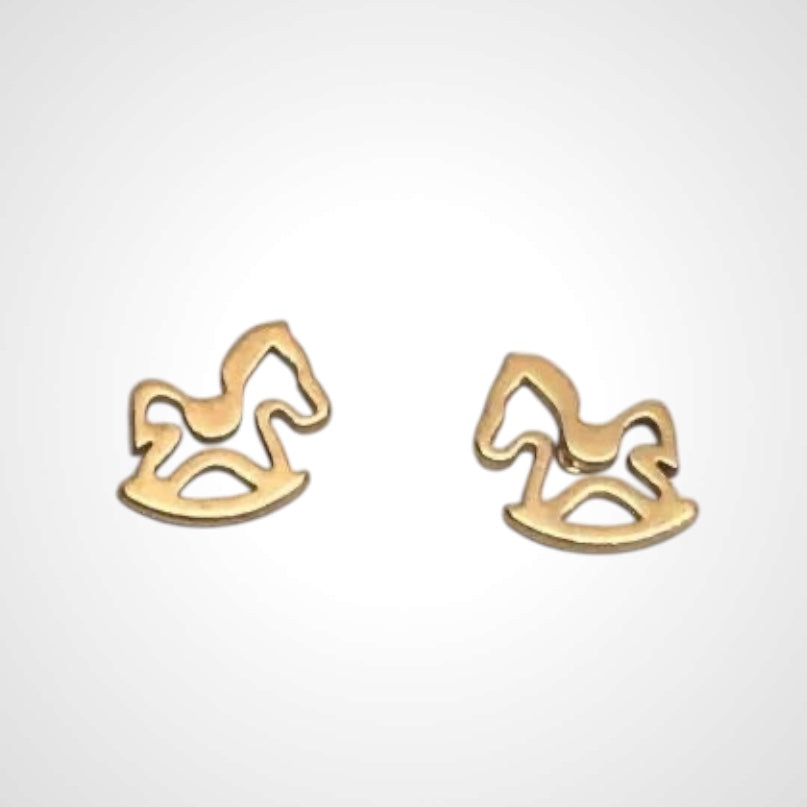 Girls Rocking Horse Gold- Earring