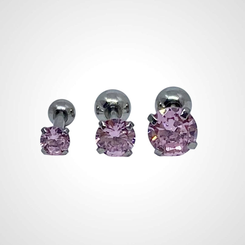 Girls Dot Of Clear 4mm- Earring