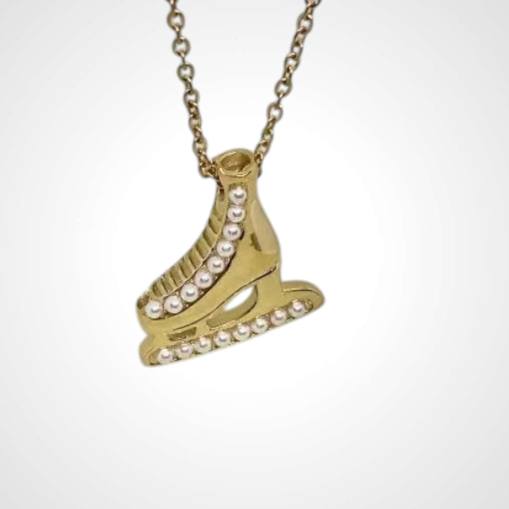 Figure Skate Gold-Halsband 