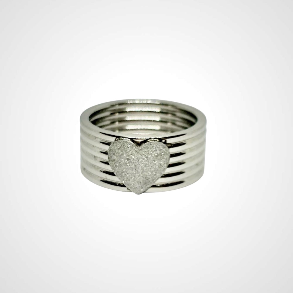 Heart On Line Steel- Ring