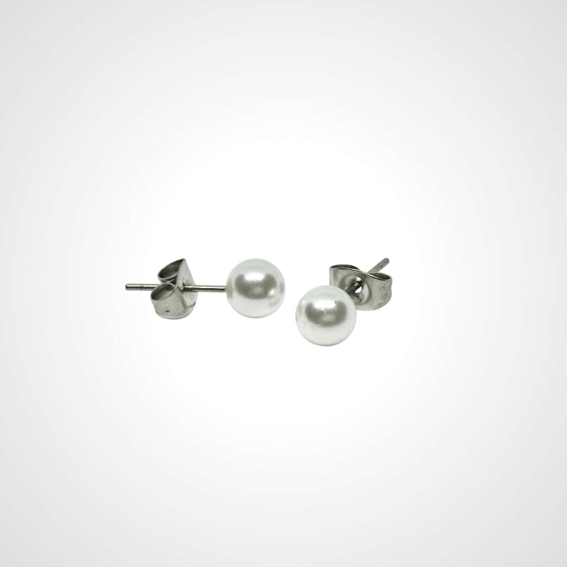 White Pearl 6mm Mini Earring