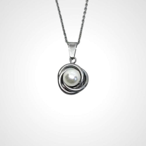 Tangle Pearl Steel- Halsband