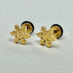 Snowflake Gold "skruv-plopp"- Örhänge