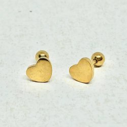 Valentine Medium Gold "skruv-plopp"- Örhänge