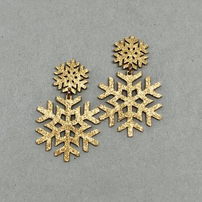 Snowflake Big Sparkling Gold- Örhänge 