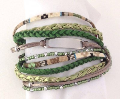 Hippiegypsy Wrap Grön- Armband