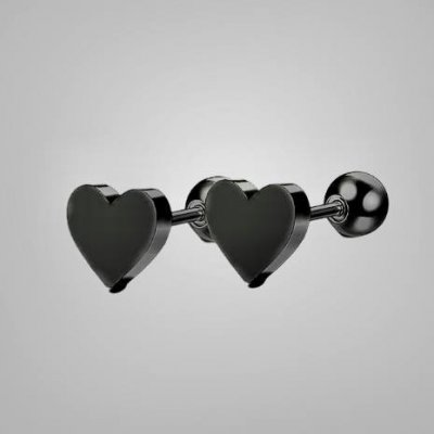 Valentine Mini Black "skruv-plopp"- Örhänge