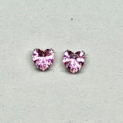 Crystal Heart Mini Pink- Örhänge